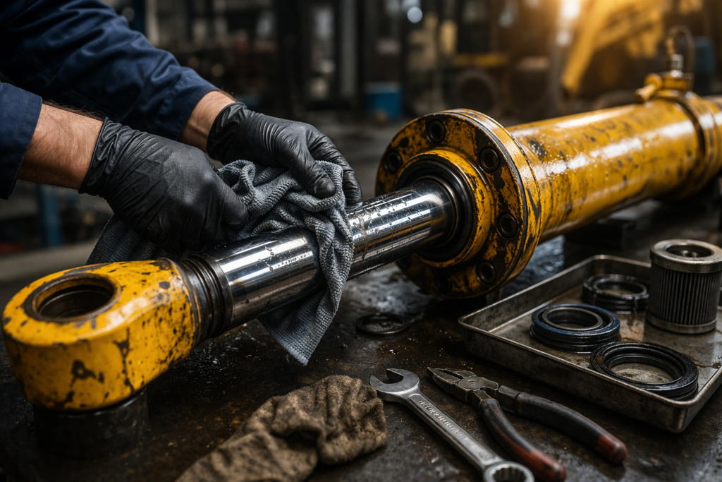 hydraulic cylinder inspection and maintenance process